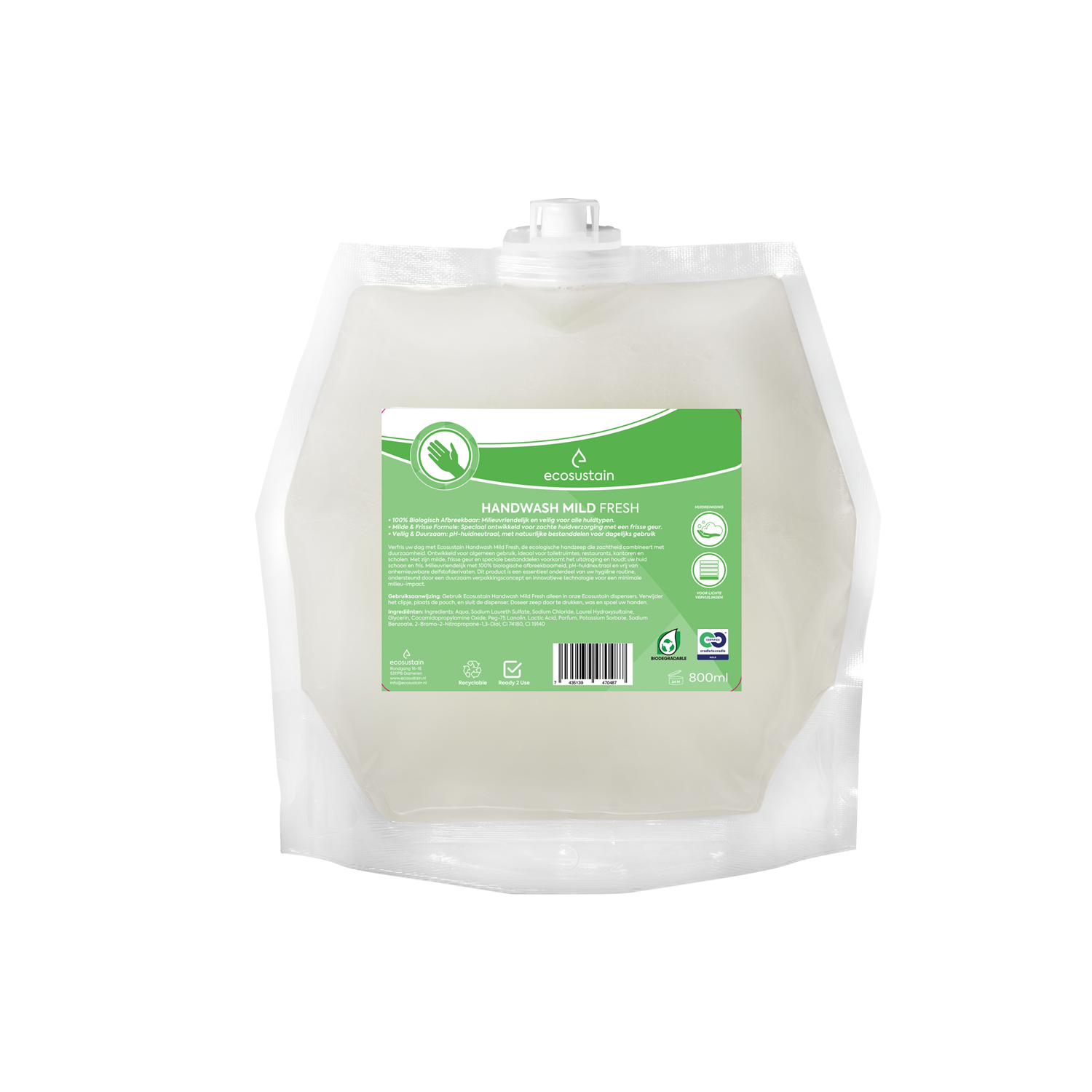 EcoSustain REVIVE Handwash Mild Fresh — 800 ml pouch — 800ml